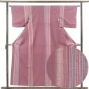 【中古】紬 リサイクル着物 身丈158cm 裄丈63cm 前幅23cm 後幅28.5cm 袖丈45cm 袖幅32.5cm レディース 袷 縞 裄Mサイズ 秋冬春...