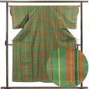【中古】紬 リサイクル着物 身丈152cm 裄丈64cm 前幅24cm 後幅29.5cm 袖丈49cm 袖幅33cm レディース 袷 縞 裄Mサイズ 秋冬春用 ...