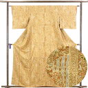 【中古】小紋 リサイクル着物 身丈160cm 裄63cm 前幅23cm 後幅28.5cm 袖丈46cm 正絹(シルク) レディース 袷仕立 秋冬春用 茶色 裄M...