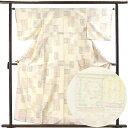 【中古】紬 リサイクル着物 身丈158cm 裄64cm 前幅23cm 後幅30cm 袖丈45cm 袖幅32.5cm レディース 袷 抽象柄 裄Mサイズ 秋冬春用...