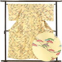 【中古】小紋 リサイクル着物 身丈155cm 裄64cm 前幅23.5cm 後幅29cm 袖丈49cm 袖幅32.5cm レディース 袷 花柄 裄Mサイズ 秋冬...