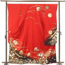【中古】振袖 リサイクル着物 身丈164cm 裄67cm 前幅23.5cm 後幅28cm 袖丈110cm 袖幅34cm レディース 袷 雪輪 裄長 裄Lサイズ ...