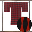 【中古】雨コート リサイクル着物 コート丈121cm 裄64cm 袖丈54cm 袖幅33.5cm レディース 立涌 裄Mサイズ 年中着用可 正絹(シルク)レッド...