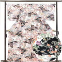 【中古】小紋 リサイクル着物 身丈163cm 裄66cm 前幅22.5cm 後幅30cm 袖丈49cm 袖幅33cm レディース 袷 萩柄 裄長 裄M-Lサイズ...