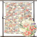 【中古】小紋 リサイクル着物 身丈152cm 裄62cm 前幅23cm 後幅30cm 袖丈63cm 袖幅31.5cm レディース 単衣 花柄 裄Sサイズ 初夏・...