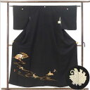【中古】黒留袖 リサイクル着物 身丈155cm 裄62cm 前幅23.5cm 後幅30cm 袖丈46cm 袖幅31.5cm レディース 扇面 裄Sサイズ 年中着...
