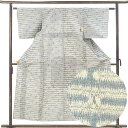 【中古】ウール着物 リサイクル着物 身丈155cm 裄61cm 前幅24cm 後幅30cm 袖丈45cm 袖幅32cm レディース 単衣 霞 裄Sサイズ 秋冬春...