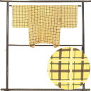 【中古】羽織 リサイクル着物 羽織丈75cm 裄62cm 袖丈44cm 袖幅32cm レディース 袷 格子 裄Sサイズ 秋冬春用 ポリエステル イエロー 未使用...