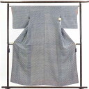 【中古】小紋 リサイクル着物 身丈158cm 裄65cm 前幅24.5cm 後幅28cm 袖丈46cm 正絹(シルク) レディース 袷仕立 秋冬春用 紺地 裄M...