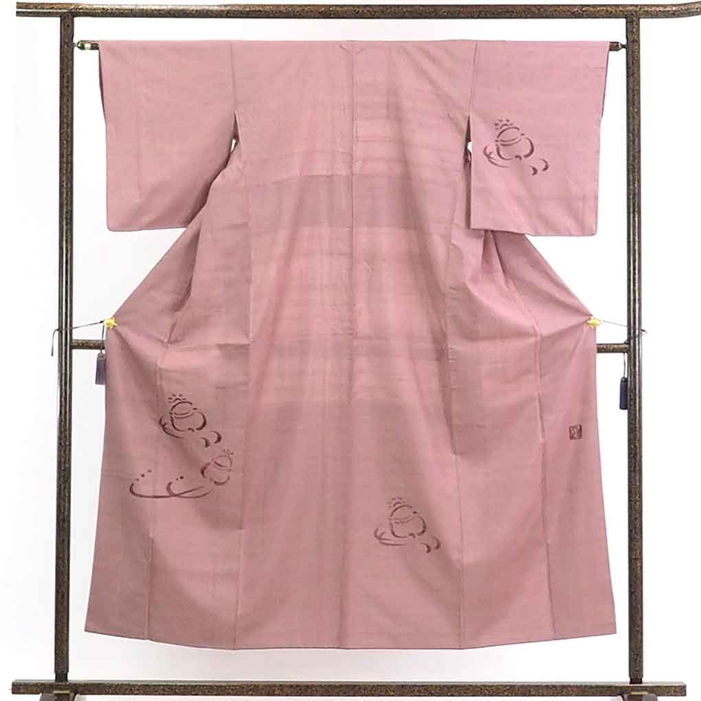 【楽天出店20周年50%OFF】【中古】訪問着 リサイクル着物 身丈153cm 裄63cm 前幅23cm 後幅28.5cm 袖丈49cm 正絹(シルク) レディース 袷仕立 秋冬春用 ピンク地 裄Mサイズ 美品 リユース