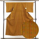 【中古】小紋 リサイクル着物 身丈152cm 裄61cm 前幅23cm 後幅28cm 袖丈47cm 正絹(シルク) レディース 袷仕立 秋冬春用 茶色 裄Sサイ...