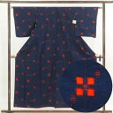 【中古】紬 リサイクル着物 身丈156cm 裄62cm 前幅24cm 後幅29cm 袖丈48cm 正絹(シルク) レディース 袷仕立 秋冬春用 紺地 裄Sサイズ...