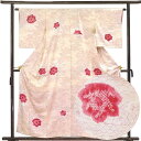 【中古】小紋 リサイクル着物 身丈157cm 裄62cm 前幅23.5cm 後幅30cm 袖丈49cm 袖幅32cm レディース 袷 菊 裄Sサイズ 秋冬春用 ...