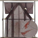 【中古】小紋 リサイクル着物 身丈161cm 裄丈65cm 前幅23cm 後幅29cm 袖丈54cm 袖幅34cm レディース 抽象柄 裄Mサイズ 夏用 正絹(...
