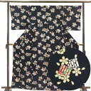 【中古】小紋 リサイクル着物 身丈164cm 裄66cm 前幅24cm 後幅29cm 袖丈49cm 袖幅34cm レディース 袷 源氏香 裄長 裄M-Lサイズ ...