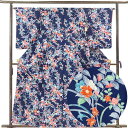 【中古】小紋 リサイクル着物 身丈160cm 裄65cm 前幅23cm 後幅30.5cm 袖丈56cm 袖幅32cm レディース 袷 花柄 裄Mサイズ 秋冬春用...