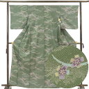 【中古】小紋 リサイクル着物 身丈164cm 裄66cm 前幅24.5cm 後幅29cm 袖丈49cm 袖幅34cm レディース 袷 露芝 裄長 裄M-Lサイズ...
