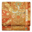 【中古】袋帯 リサイクル帯 幅31cm 長さ438cm レディース 花柄 秋冬春用 正絹(シルク)レッド 未使用品 リメイク リユース