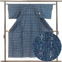 【中古】紬 リサイクル着物 身丈152cm 裄61cm 前幅23cm 後幅28.5cm 袖丈45cm 袖幅32cm レディース 単衣 連続模様 裄Sサイズ 初夏...