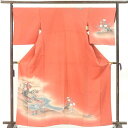 【中古】訪問着 リサイクル着物 身丈165cm 裄69cm 前幅24.5cm 後幅30cm 袖丈52cm 袖幅35cm レディース 袷 花柄 裄長 裄L-LLサ...