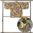 【中古】コート リサイクル着物 コート丈80cm 裄63cm 袖丈38cm 袖幅32cm レディース 袷 連続模様 裄Mサイズ 秋冬春用 ポリエステル パープル...