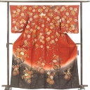 【中古】訪問着 リサイクル着物 身丈165cm 裄66cm 前幅24cm 後幅29.5cm 袖丈57cm 袖幅34cm レディース 袷 花車 裄長 裄M-Lサイ...