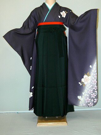 【レンタル】振袖、袴(はかま)レンタル【黒・茶・グレー系】【HF701】標準/L寸/7号/9号/11号/13号/冬春キャンペーン
