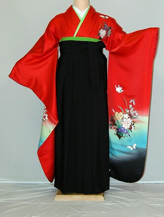 【レンタル】振袖、袴（はかま）レンタル【赤・ピンク・赤紫系】【HF749】標準/L寸/7号/9号/11号/13号/冬春キャンペーン