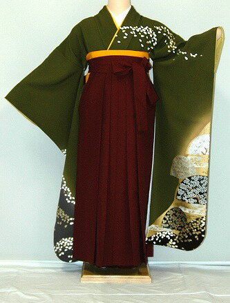 【レンタル】振袖、袴(はかま)レンタル【青・青紫・緑系】【HF805】標準/L寸/7号/9号/11号/13号/冬春キャンペーン
