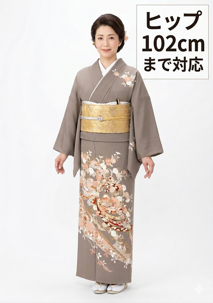 Rakuten - 【レンタル】【貸衣裳】　it419　加賀調うす茶　色留袖　【貸衣装】　送料無料【smtb-k】春冬キャンペーン