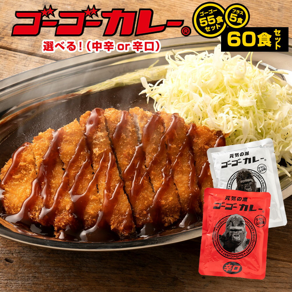 【スーパーセール限定！ 40％OFF！6/4 20:00～6/11 1:59まで】 ゴーゴーカレー 業務用 中辛 辛口 60食 選べるセット …