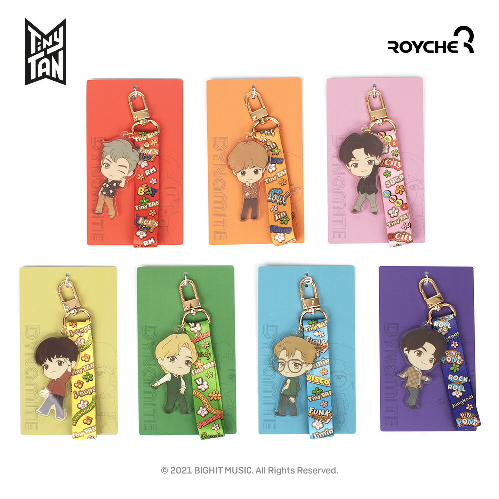 TinyTAN アクリルストラップキーリング (Dynamite) ACRYLIC STRAP KEYRING キーホル ダー RM Jin SUGA j-hope Jimin V JungKook ソロモン商事