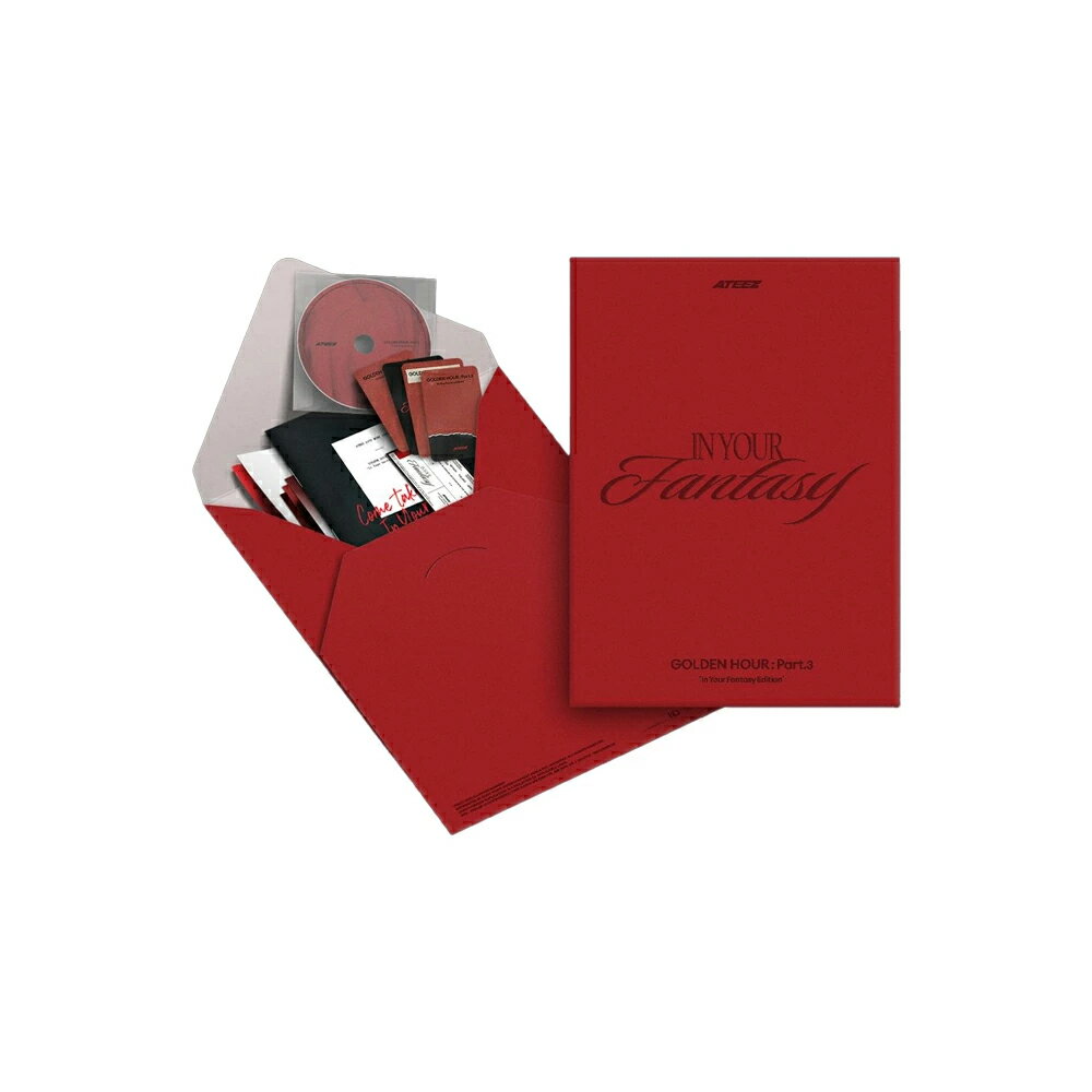 ●商品名：ATEEZ - 12TH MINI ALBUM 「GOLDEN HOUR : PART.3 IN YOUR FANTASY EDITION」 (LIMITED) ●製造国：韓国 ※パッケージについて留意点 当店商品は海外工場で制作しており、商品に問題はありませんが、パッケージに多少の傷や汚れがある場合がございます。 恐れ入りますが、商品自体には問題がございませんので交換対象とはなりませんのでご了承お願いいたします。 また、発送時に衝撃緩衝材などで最大限傷などつかないように商品を梱包しておりますので、配送中にできたパッケージの傷などにつきましても同様、商品自体には問題ございませんので交換対象とはなりませんのでご了承お願いいたします。 商品が不良品である場合には、返品対応期間内であればご対応致しますので、 お手数おかけいたしますがお問い合わせフォームにてご連絡をお願い致します。 ※ご覧になる環境（PCのモニターやスマートフォンの画面等）の影響により、色合いが異なって見える場合がございます。 ※鍵の種類によって対応しない場合がございます。 上記内容での返品・交換につきましては、お客様都合での返品・交換対応となりますのでご了承お願い致します。 万が一、気懸りな点がございましたら購入前にお問い合わせください。●商品名：ATEEZ - 12TH MINI ALBUM 「GOLDEN HOUR : PART.3 IN YOUR FANTASY EDITION」 (LIMITED) ●製造国：韓国 ※パッケージについて留意点 当店商品は海外工場で制作しており、商品に問題はありませんが、パッケージに多少の傷や汚れがある場合がございます。 恐れ入りますが、商品自体には問題がございませんので交換対象とはなりませんのでご了承お願いいたします。 また、発送時に衝撃緩衝材などで最大限傷などつかないように商品を梱包しておりますので、配送中にできたパッケージの傷などにつきましても同様、商品自体には問題ございませんので交換対象とはなりませんのでご了承お願いいたします。 商品が不良品である場合には、返品対応期間内であればご対応致しますので、 お手数おかけいたしますがお問い合わせフォームにてご連絡をお願い致します。 ※ご覧になる環境（PCのモニターやスマートフォンの画面等）の影響により、色合いが異なって見える場合がございます。 ※鍵の種類によって対応しない場合がございます。 上記内容での返品・交換につきましては、お客様都合での返品・交換対応となりますのでご了承お願い致します。 万が一、気懸りな点がございましたら購入前にお問い合わせください。
