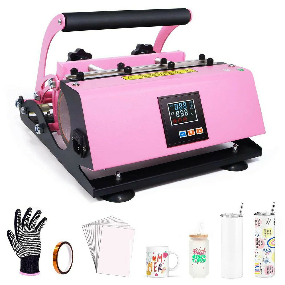 タンブラー熱プレス機 110v ヒートプレス機 11-30oz 熱転写プレス機 ガラス マグカップ用 カッププリン..
