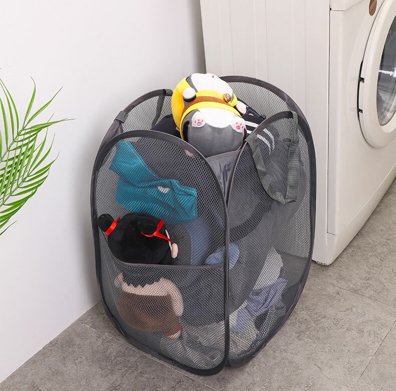 ランドリーバスケット 折りたたみ 洗濯カゴ 大容量 洗濯かご メッシュ ランドリーバッグ 持ち運び可能 ..