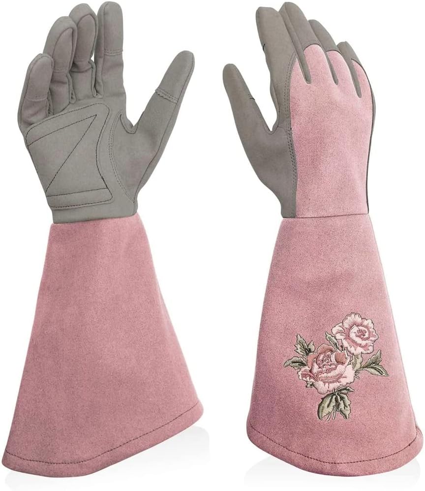 ガーデングローブ 園芸用手袋 バラ ロング トゲ防止 革 ガーデニンググローブ おしゃれ レディース