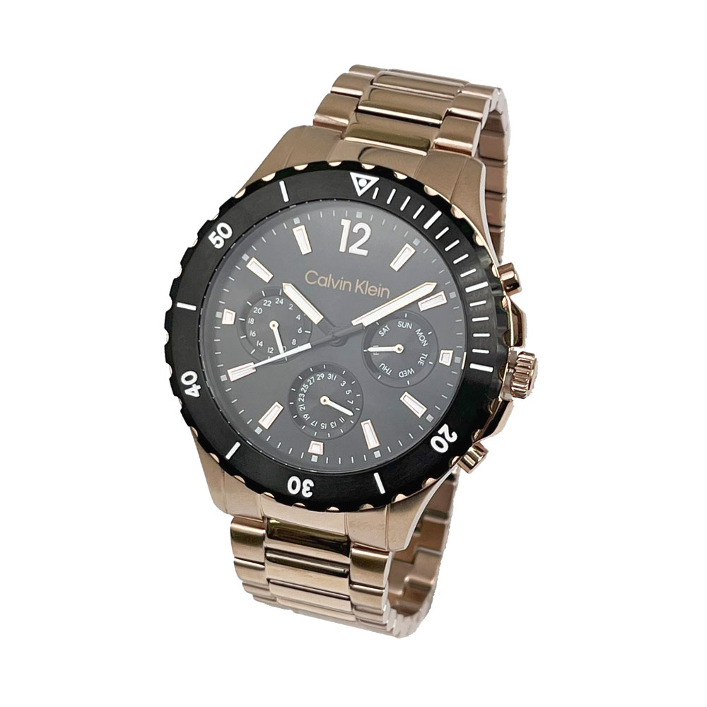 カルバンクライン 腕時計（メンズ） カルバンクライン 腕時計 メンズ CALVIN KLEIN ブラック文字盤 ローズゴールド ステンレススチール クォーツ 25200315