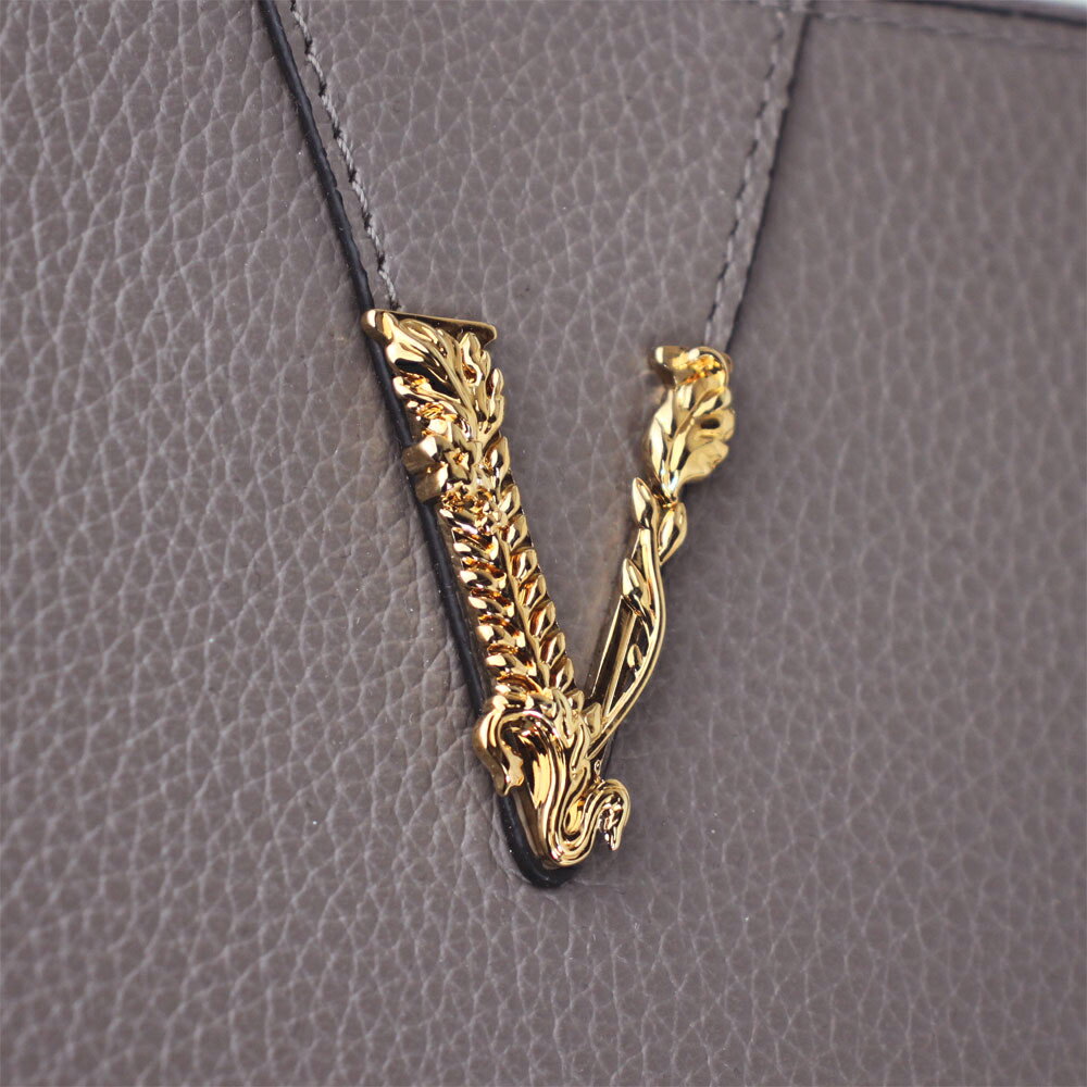 ヴェルサーチ 財布 レディース VERSACE ラウンドファスナー長財布 ヴィルトゥス レザー グレー 1006263 1A04093 1E69V