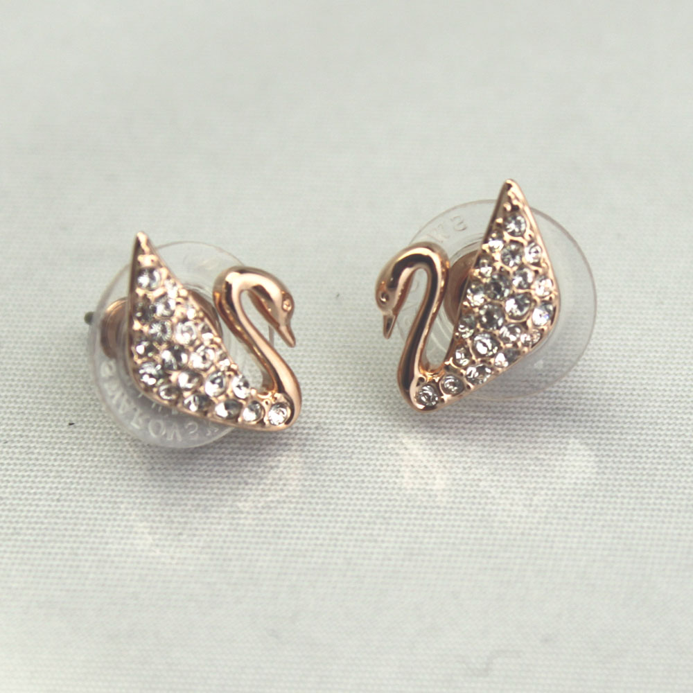 スワロフスキー ピアス アクセサリー レディース スワン ミニ ローズゴールド/クリア SWAROVSKI 5144289のサムネイル