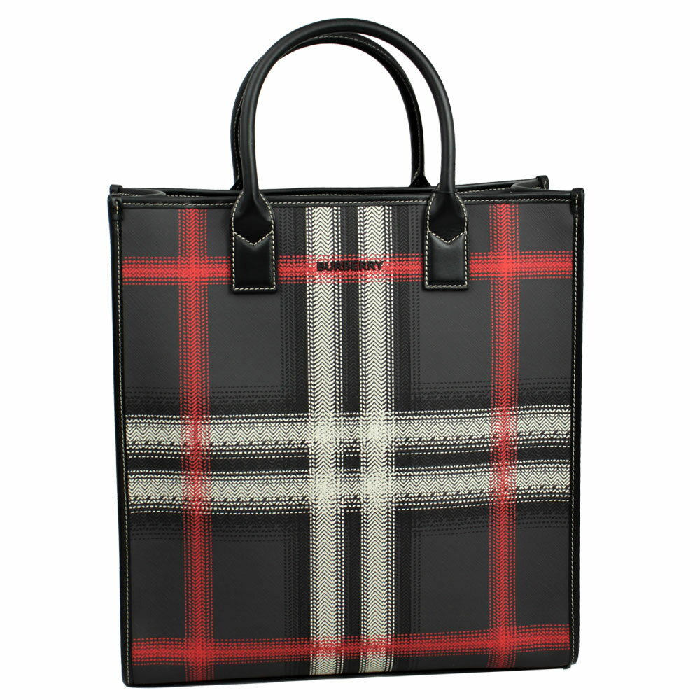 バーバリー バッグ メンズ レディース BURBERRY トートバッグ ブラーチェック デニートート チャコールグレー 80562401のサムネイル
