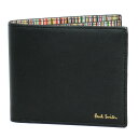 ポールスミス 財布 メンズ PAUL SMITH 二つ折り札入れ レザー ブラック インテリアマルチストライプ M1A 4832 BMULTI 79