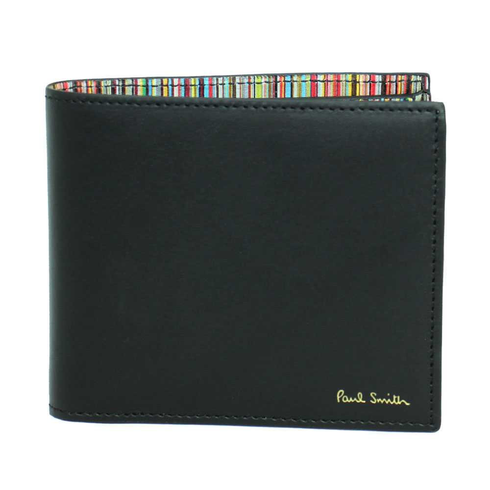 ポールスミス 財布 メンズ PAUL SMITH 二つ折り財布 レザー ブラック インテリアマルチストライプ M1A 4833 BMULTI 79のサムネイル