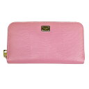 ドルチェ&ガッバーナ 財布 レディース DOLCE&GABBANA ラウンドファスナー長財布 リザード調型押しレザー ピンク アウトレット 訳あり BI0473 B5346 8H401