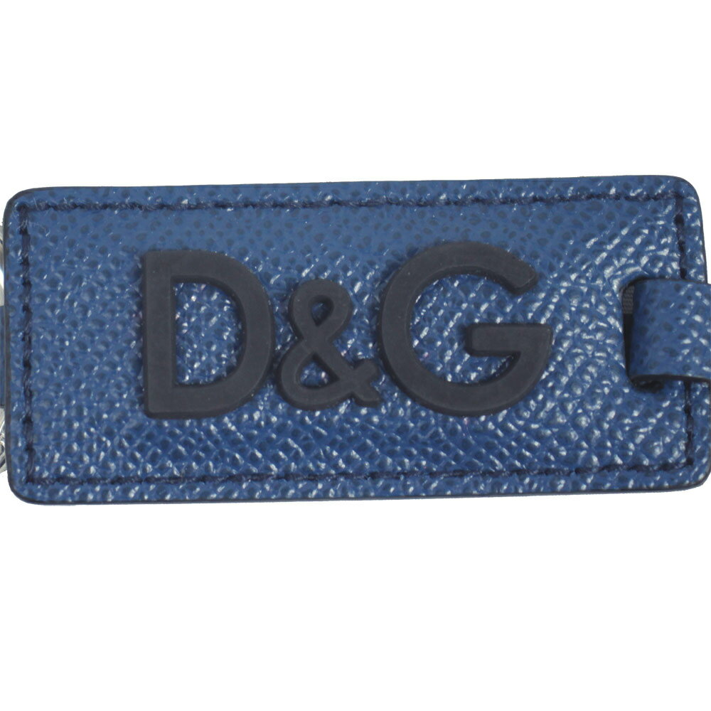 ドルチェ＆ガッバーナ キーホルダー メンズ レディース DOLCE＆GABBANA バッグチャーム ロゴモチーフ レザー ブルー BP2555 B5382 87398