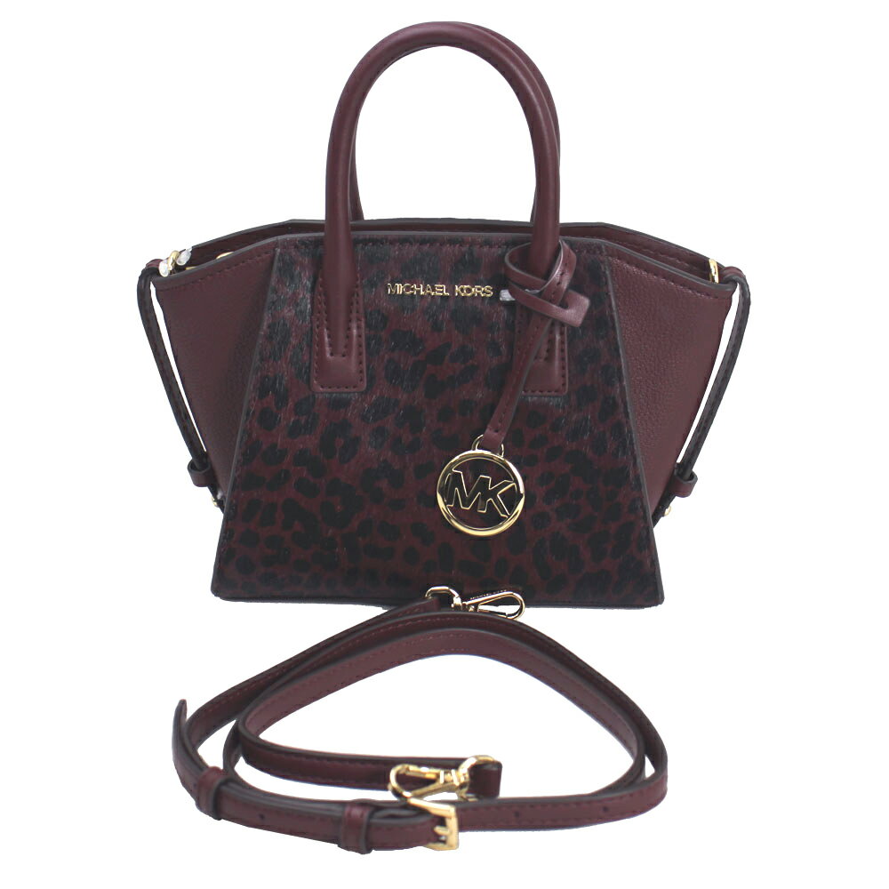 マイケルコース バッグ レディース MICHAEL KORS ハンドバッグ アヴリル カーフヘア レザー チーター プリント エクストラスモール サッチェル クロスボディ 2WAY 斜めがけ 35F4G4VC0H OXBLOOD MLTI