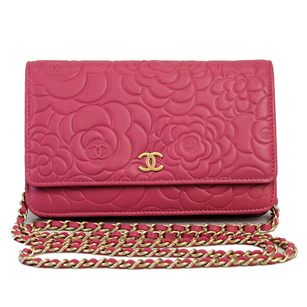 【新品】 【CHANEL】 シャネル チェーンウォレット カメリア ココマーク ピンク A47421のサムネイル