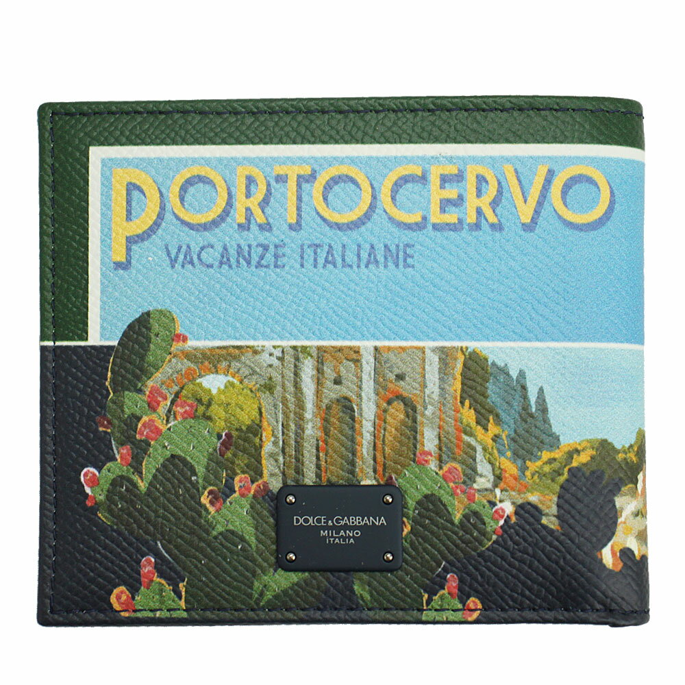 ドルチェ＆ガッバーナ 財布（メンズ） ドルチェ＆ガッバーナ 財布 メンズ DOLCE＆GABBANA 二つ折り札入れ PORTCERVO TAORMINA プリント レザー マルチカラー BP1321 AU206 HDQ57