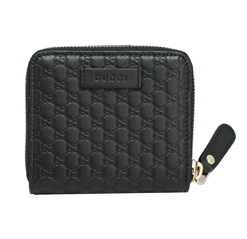 グッチ 財布 レディース 449395 GUCCI 二つ折り財布 マイクログッチシマレザー ブラック アウトレット 449395 BMJ1G 1000のサムネイル