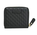 グッチ 財布 レディース 449395 GUCCI 二つ折り財布 マイクログッチシマレザー ブラック ...