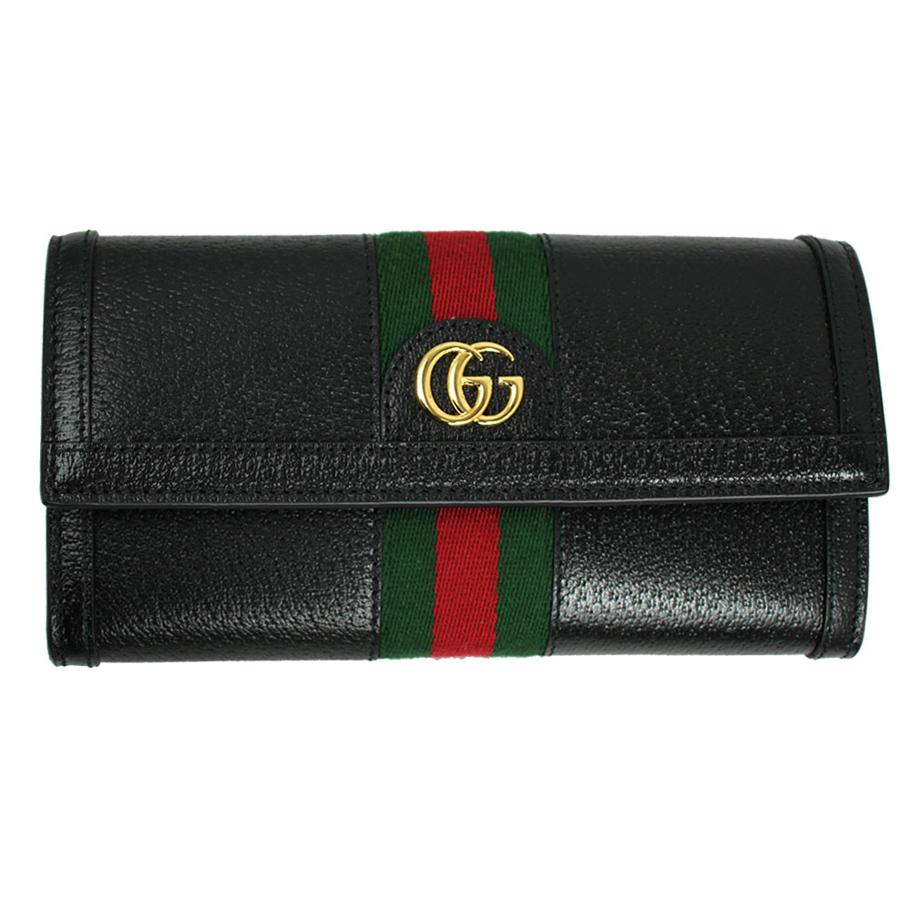 グッチ 長財布 レディース グッチ 財布 レディース GUCCI 長財布 オフィディア ウェブ ストライプ レザー ブラック 719886 DJ2DG 1060